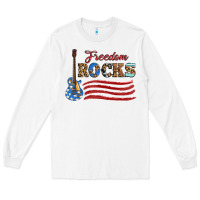 White freedom rocks with guitar Long Sleeve Tee - Artiststas