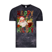 Cloud Black happy holiday santa claus christmas Vintage Tee - FaDigitalArtStudio