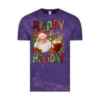 Cloud Purple happy holiday santa claus christmas Vintage Tee - FaDigitalArtStudio