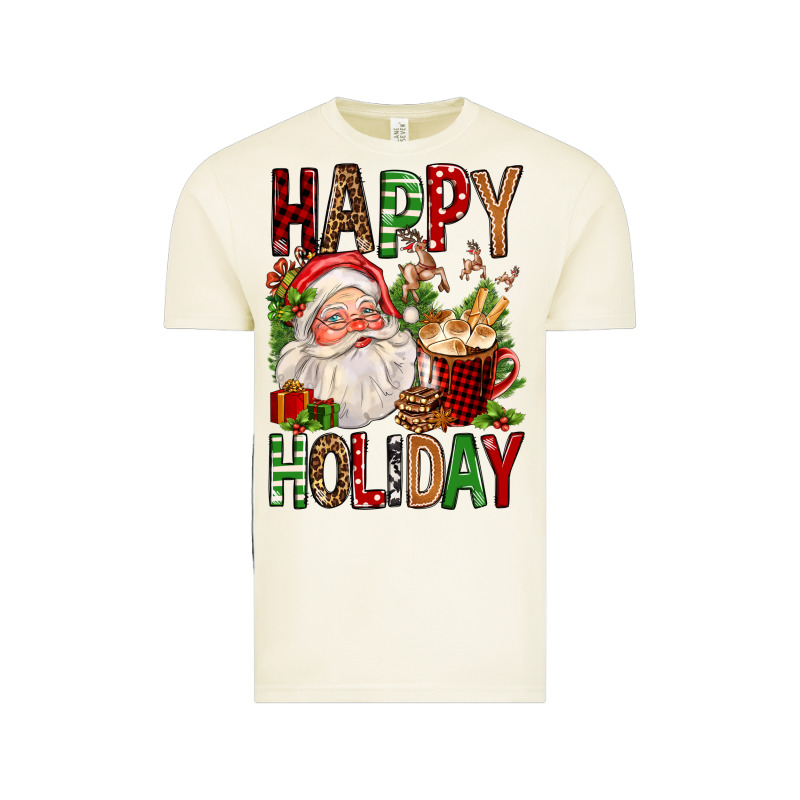 Happy Holiday Santa Claus Christmas Vintage Tee by FaDigitalArtStudio | Teevron