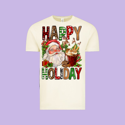Happy Holiday Santa Claus Christmas Vintage Tee Designed By Fadigitalartstudio
