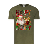 Vintage Olive happy holiday santa claus christmas Vintage Tee - FaDigitalArtStudio