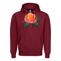 Burgundy chicago peace rose Zipper Hoodie - LillyAllenDesigns