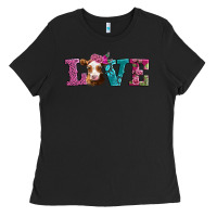 Black love with guernsey cow Ladies Tee - AdoDesignShop