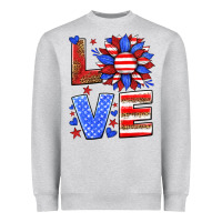 Heather Grey love america sunflower Heavyweight Sweatshirt - HRA Design Shop