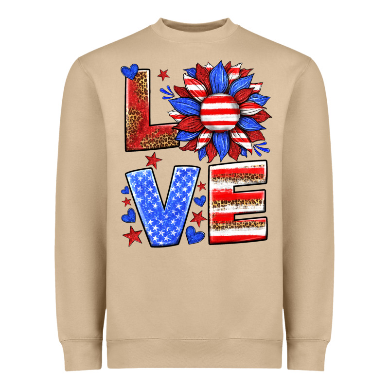 Love America Sunflower Heavyweight Sweatshirt by HRA Design Shop | Teevron