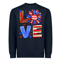 Navy love america sunflower Heavyweight Sweatshirt - HRA Design Shop