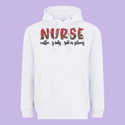 Christmas Nurse Heavyweight Hoodie Designed By Maliassmallbusiness