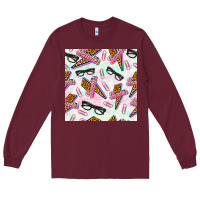 Burgundy teacher thunderbolt and glasses Long Sleeve Tee - BundleAndBundleShop