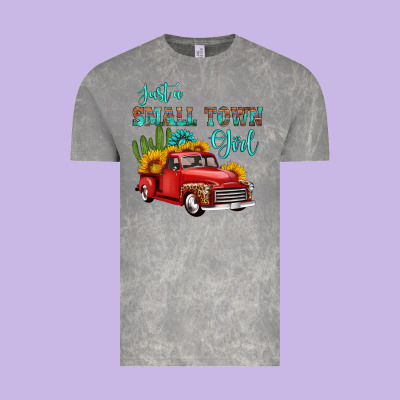 Just A Small Town Girl With Car Vintage Tee Designed By Hra Design Shop