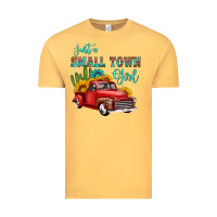 Vintage Mustard just a small town girl with car Vintage Tee - HRA Design Shop