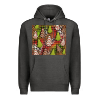 Charcoal Heather Christmas cakes western Premium Hoodie - Jasminsmagicworld