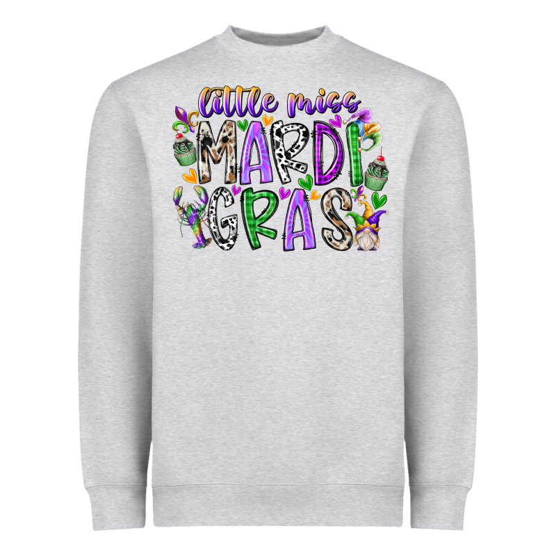 Little Miss Mardi Gras Heavyweight Sweatshirt by RacoonDesign | Teevron