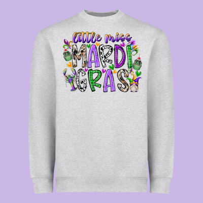 Little Miss Mardi Gras Heavyweight Sweatshirt Designed By Racoondesign