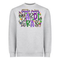Heather Grey little miss mardi gras Heavyweight Sweatshirt - RacoonDesign