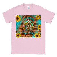 Bubblegum Pink i hate everyone but coffee helps western skeleton coffee sunflowers Classic Tee - Artiststas