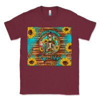 Burgundy i hate everyone but coffee helps western skeleton coffee sunflowers Classic Tee - Artiststas