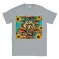 Heather Grey i hate everyone but coffee helps western skeleton coffee sunflowers Classic Tee - Artiststas