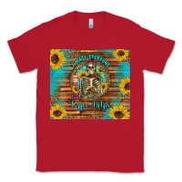 Red i hate everyone but coffee helps western skeleton coffee sunflowers Classic Tee - Artiststas