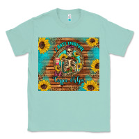 Seafoam i hate everyone but coffee helps western skeleton coffee sunflowers Classic Tee - Artiststas
