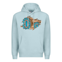 Blue Mist gemstone wood leopard patch Premium Hoodie - AdoDesignShop
