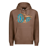 Chestnut gemstone wood leopard patch Premium Hoodie - AdoDesignShop