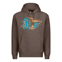 Coffee gemstone wood leopard patch Premium Hoodie - AdoDesignShop