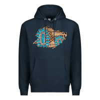 Navy gemstone wood leopard patch Premium Hoodie - AdoDesignShop
