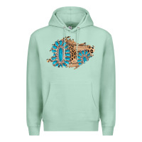 Seafoam gemstone wood leopard patch Premium Hoodie - AdoDesignShop