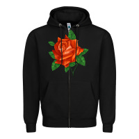 Black tropicana rose Zipper Hoodie - LillyAllenDesigns