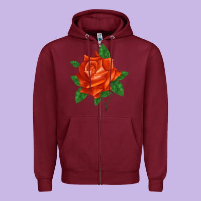 Tropicana Rose Zipper Hoodie Designed By Lillyallendesigns