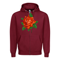 Burgundy tropicana rose Zipper Hoodie - LillyAllenDesigns