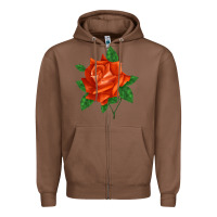 Chestnut tropicana rose Zipper Hoodie - LillyAllenDesigns