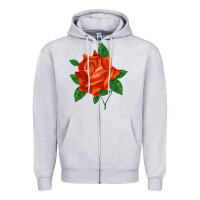 Heather Grey tropicana rose Zipper Hoodie - LillyAllenDesigns