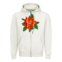 Oatmeal Heather tropicana rose Zipper Hoodie - LillyAllenDesigns