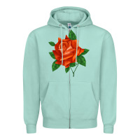 Seafoam tropicana rose Zipper Hoodie - LillyAllenDesigns