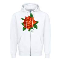 White tropicana rose Zipper Hoodie - LillyAllenDesigns