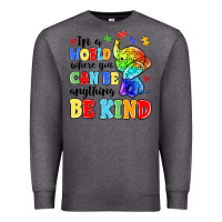 Charcoal Heather in a world where you can be anything be kind Premium Sweatshirt - MaliasSmallBusiness
