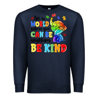Navy in a world where you can be anything be kind Premium Sweatshirt - MaliasSmallBusiness