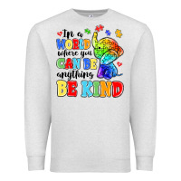 Oatmeal Heather in a world where you can be anything be kind Premium Sweatshirt - MaliasSmallBusiness