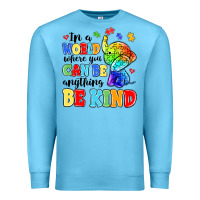 Ocean Blue in a world where you can be anything be kind Premium Sweatshirt - MaliasSmallBusiness