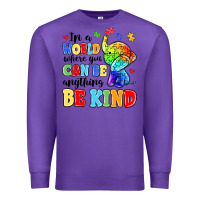 Purple in a world where you can be anything be kind Premium Sweatshirt - MaliasSmallBusiness