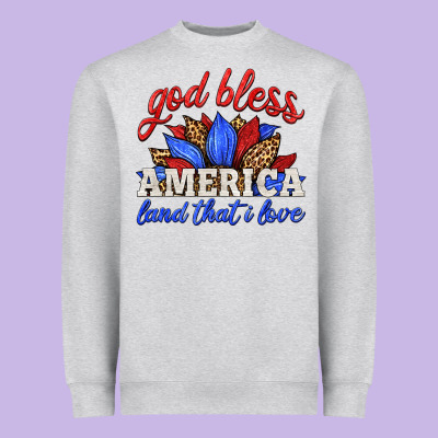 God Bless America Land That I Love Heavyweight Sweatshirt Designed By Hra Design Shop