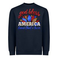 Navy god bless america land that i love Heavyweight Sweatshirt - HRA Design Shop