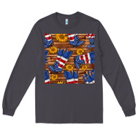 Smoke america western boots and sunflower seamless pattern Long Sleeve Tee - BundleAndBundleShop