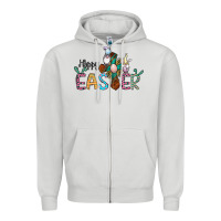 Dove Grey cross rabbit gnomes happy easter Zipper Hoodie - Jasminsmagicworld