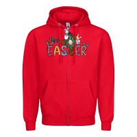 Red cross rabbit gnomes happy easter Zipper Hoodie - Jasminsmagicworld