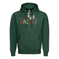 Sports Green cross rabbit gnomes happy easter Zipper Hoodie - Jasminsmagicworld