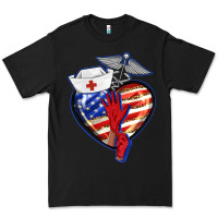 Black patriotic nurse love Premium Tee - BarkalooDesign