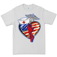 Dove Grey patriotic nurse love Premium Tee - BarkalooDesign